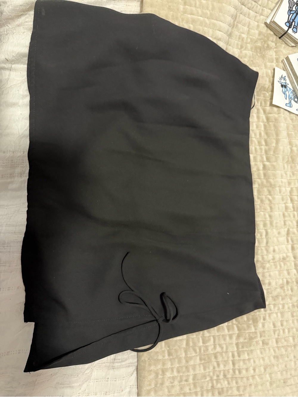 White fox black mini with two tie slits on side